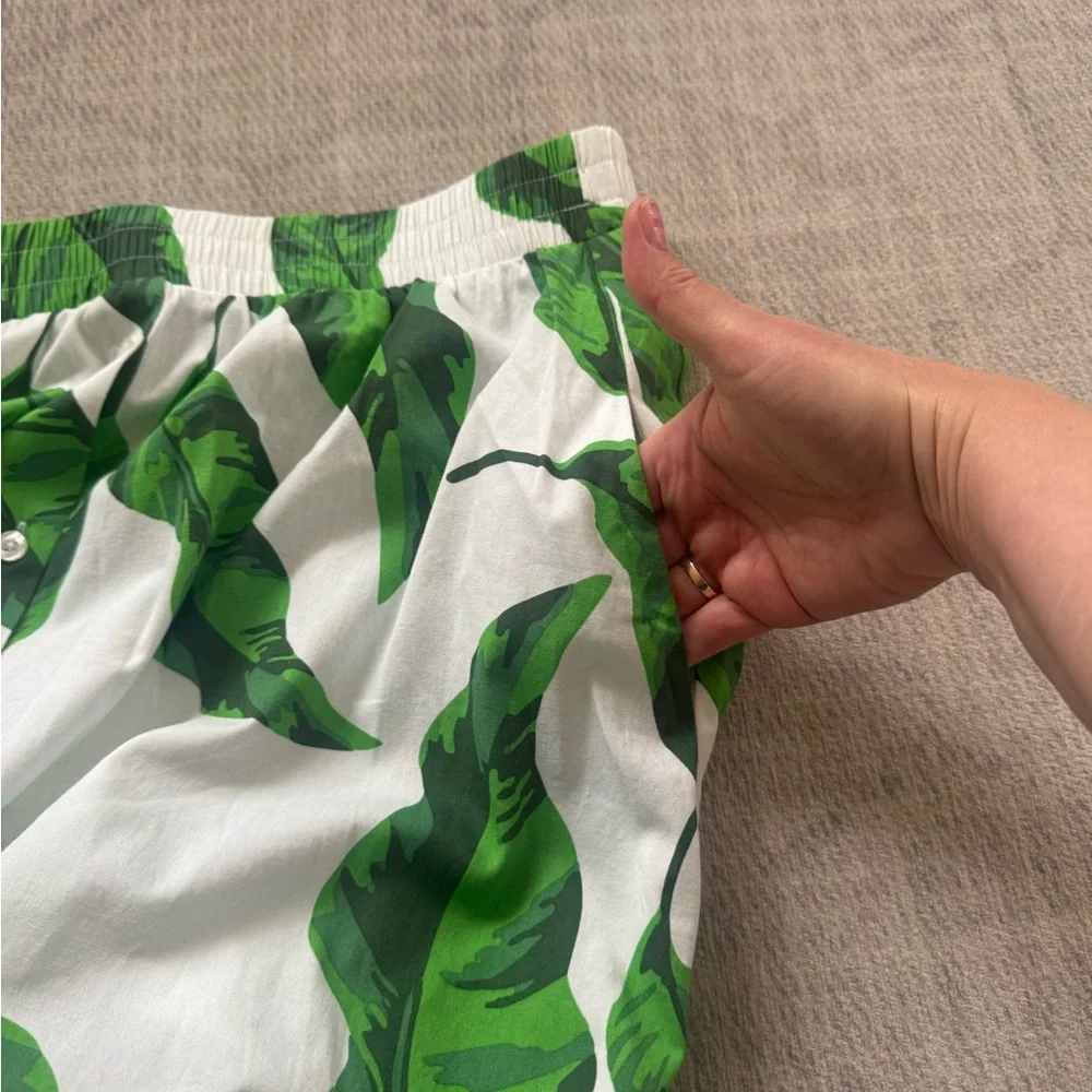 Katie Kime White Skirt with Green Leaf Print - Picture 9 of 14